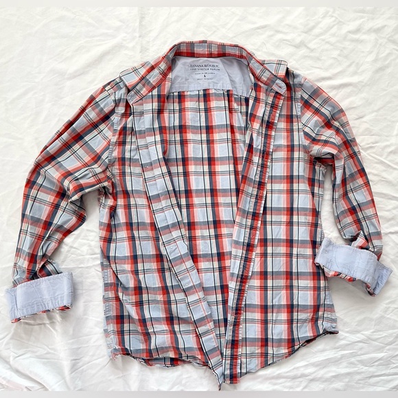Banana Republic Mens Button Long Sleeve Shirt | Luxe Stretch Poplin | Size L - Picture 2 of 12